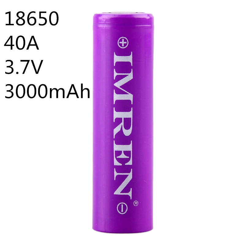 

IMREN 18650 power battery 3000 mAh 40A 3.7V Rechargeable Lithium Vape Mod