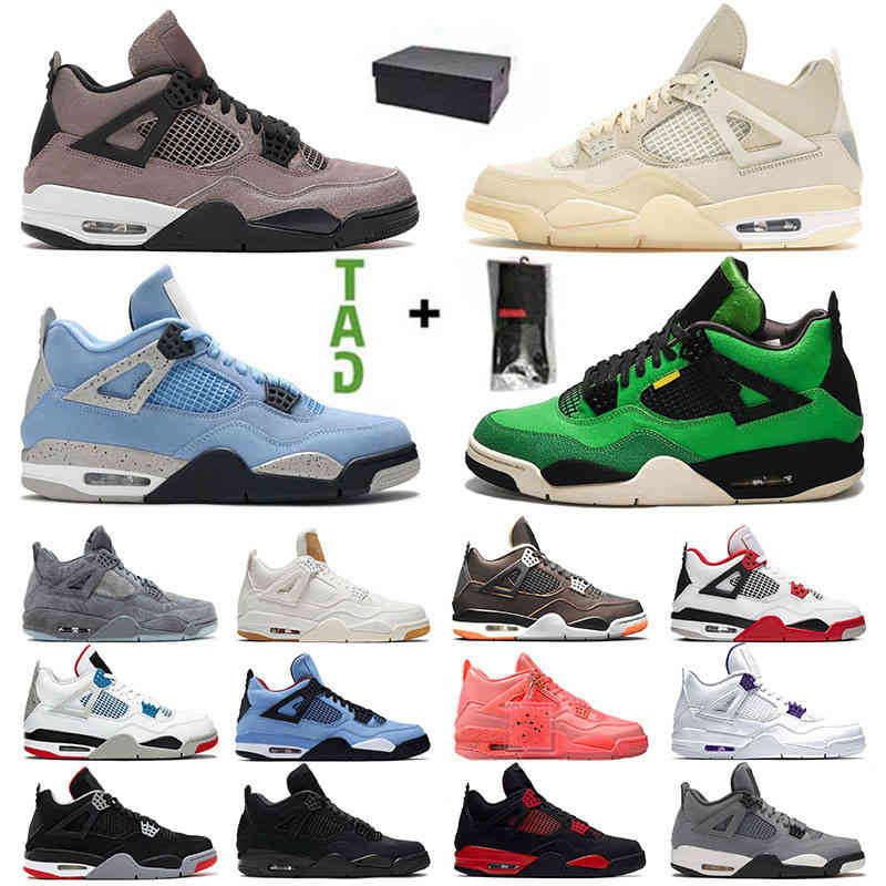 

With Jumpman 4 Basketball Shoes 4s IV Mens Womens Sail Manila University Blue Red Thunder Taupe Haze Cactus Jack What The Court Purple, D6 40-47 taupe haze