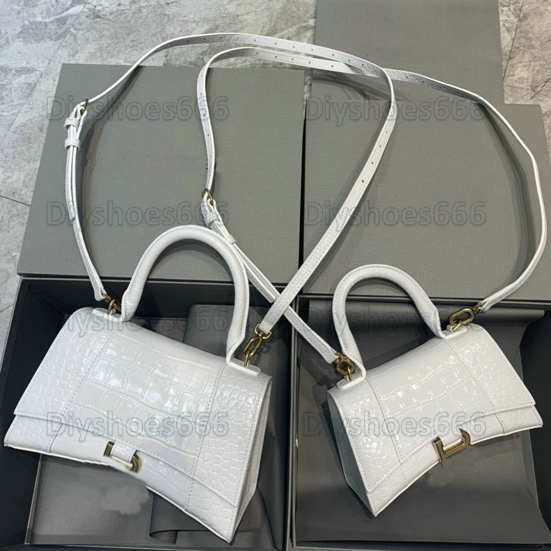 

Hourglass XS Croc-Embossed Leather Womens Top Handle Bag Crossbody HandBag Lady Italy Designer Flap Purse Wallet Shoulder Bags Tote