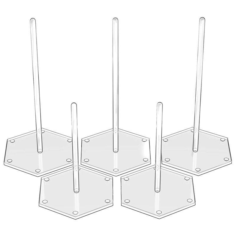 

Sashes Acrylic Donut Stands - 5 Pieces Clear With Hexagon Base For Parties, Weddings, Birthdays, Bridal Or Baby Showers