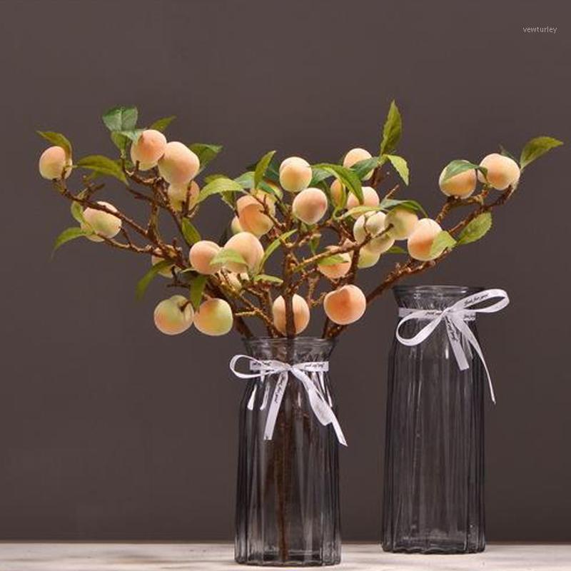 

Party Decoration Artificial Flowers Decorations Peach 4 Head Pomegranate Chinese-style High-grade Fruit Counterfeit Plants Plastic Ornaments