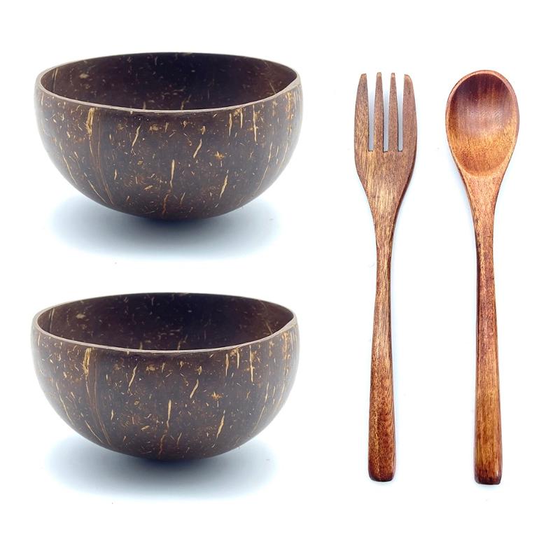 

Bowls Natural Coconut Bowl Fruit Decoration Salad Noodle Wooden Rice Craft Creative