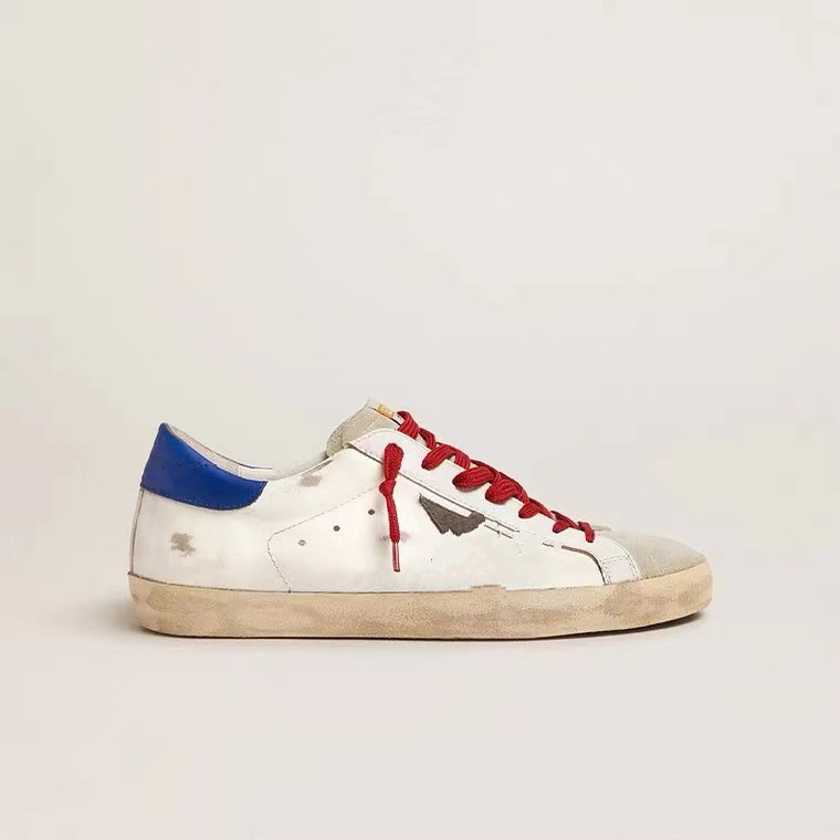 

Italian famous brand shoes super-star men's and women's couples low-top high-quality classic blue tail skateboard sports or leisure old white shoeses Sneakers, Box