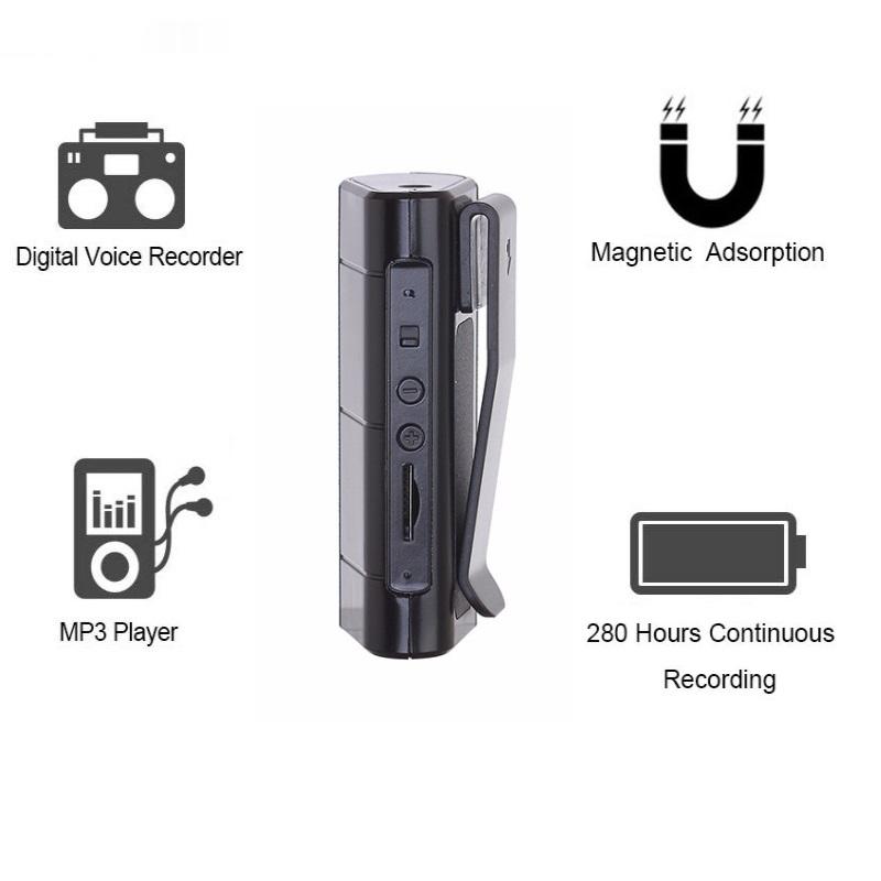 

Digital Voice Recorder SK-111 Audio Dictaphone 8GB Sound Recording Long Record Time About 280 Hours Powerful Magnet Clip LED Light