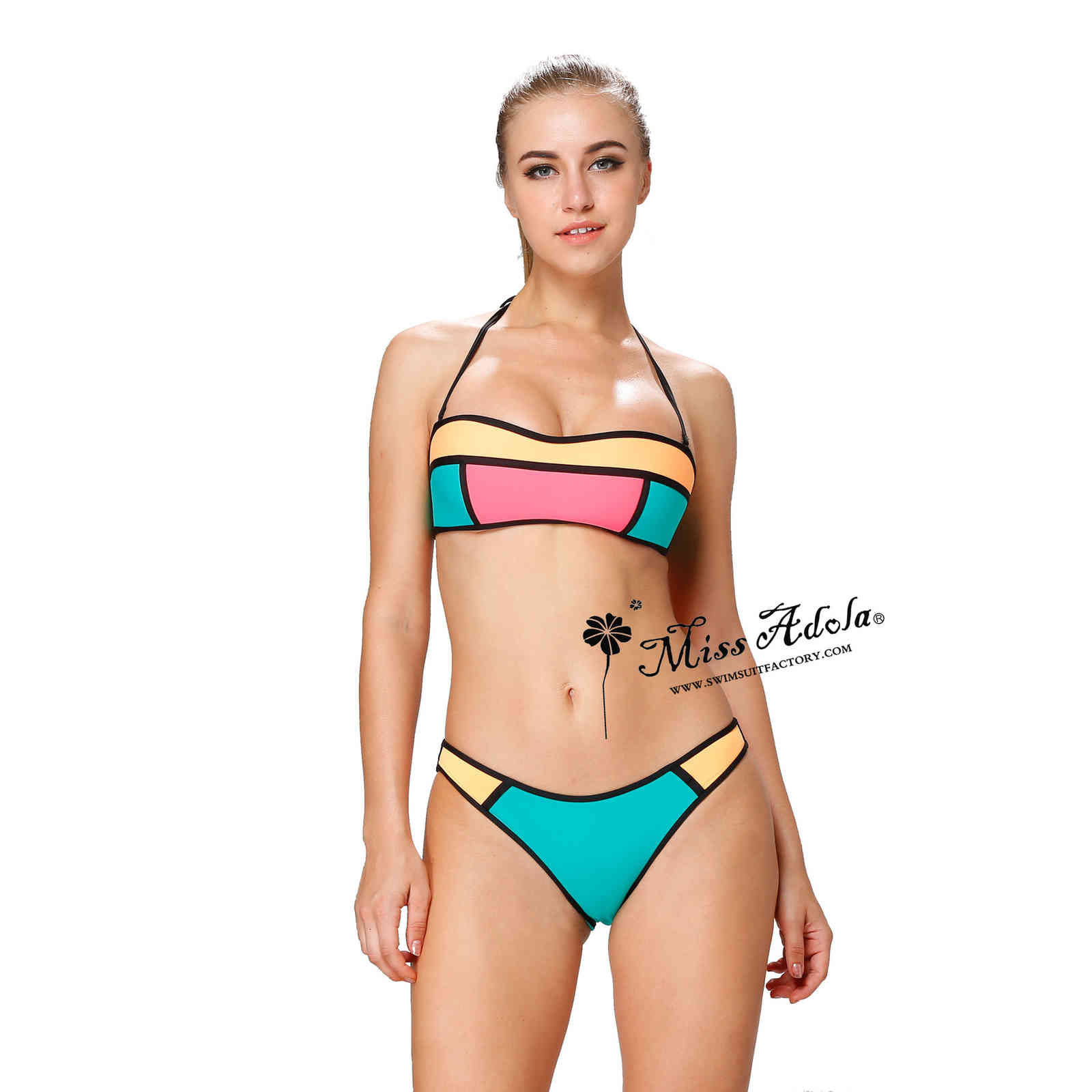 

Bikini Split Gathered Diving Rubber Swimsuit Sexy and Thin Orescent