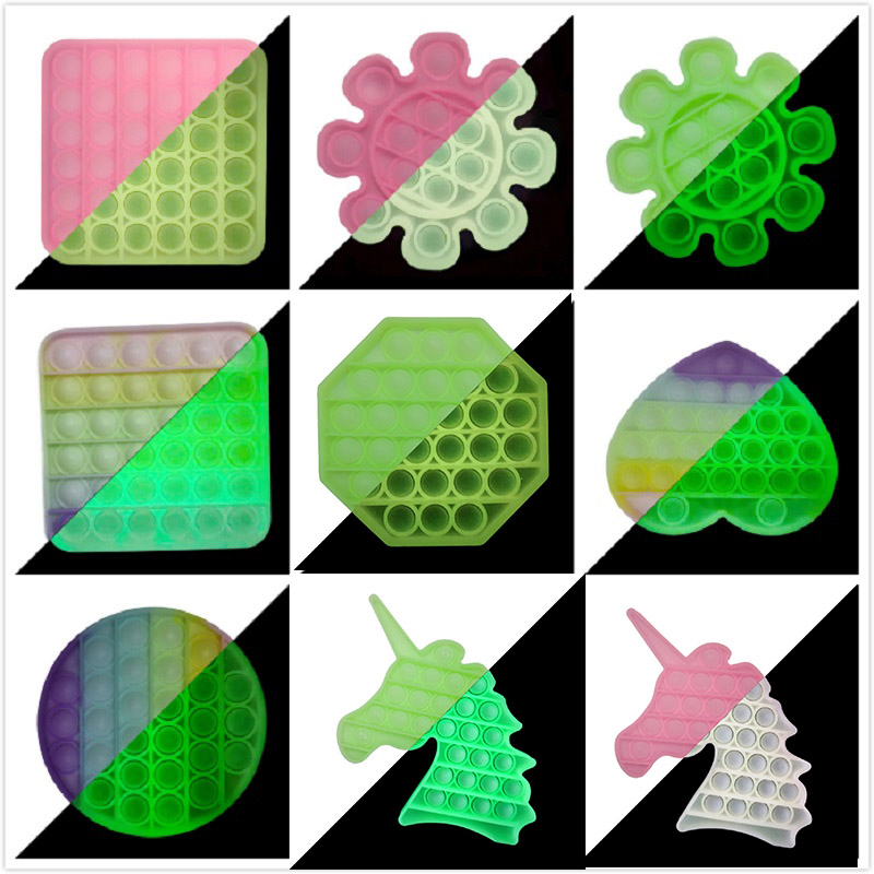 

Glow In The Dark Pop It Figet Toys party favor Push Bubble Fidget Sensory Toy Autism Special Needs reliever Anti Stress