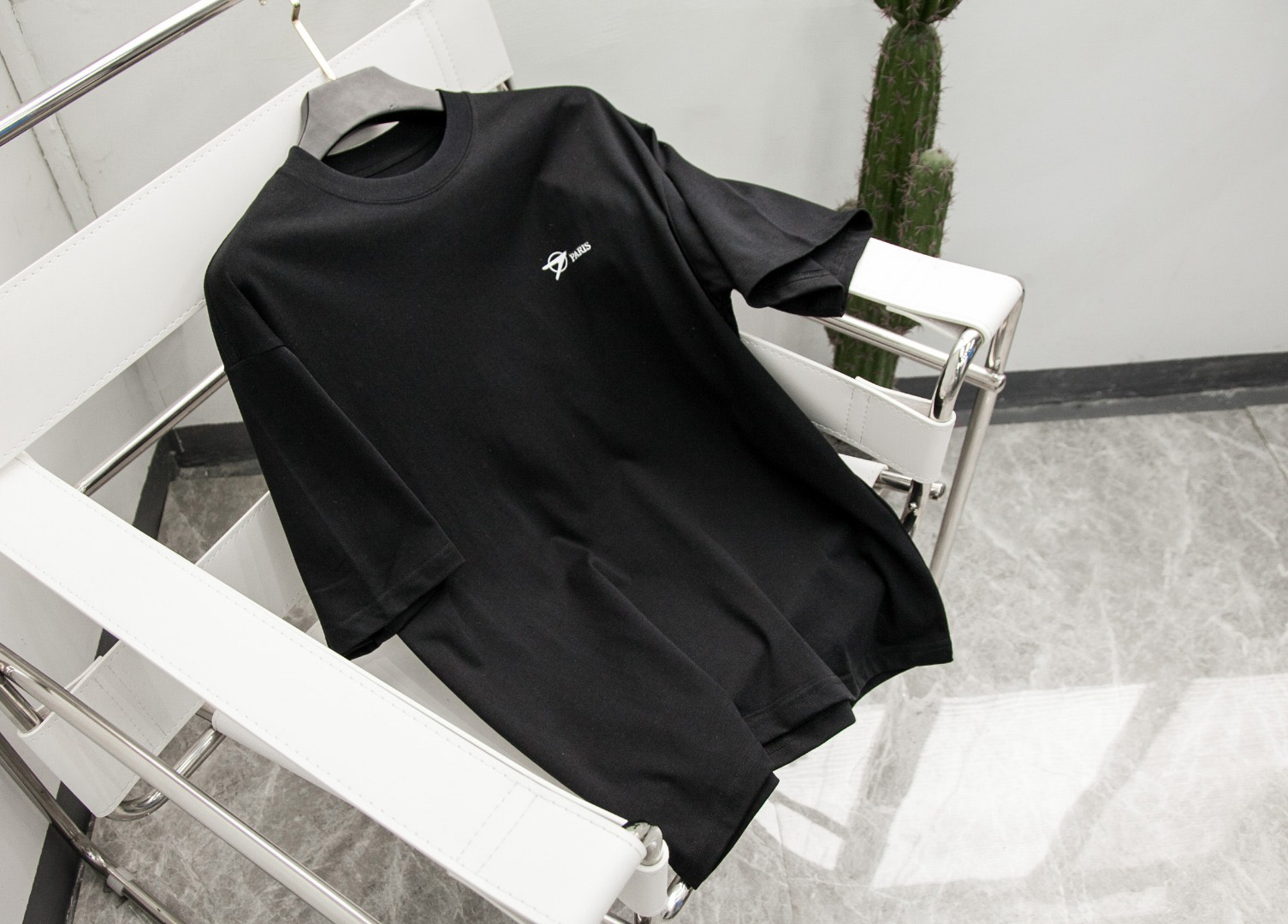 

21ss men printed t shirts paris Clip letters printing clothes short sleeve mens shirt tag letter black white, White;black