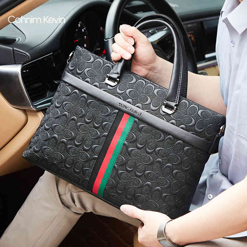 Handbag Portfolio Briefcases Cohnim Kevin Brand Men's 14 Inch Computer Business Fashion Briefcase-image-746333068