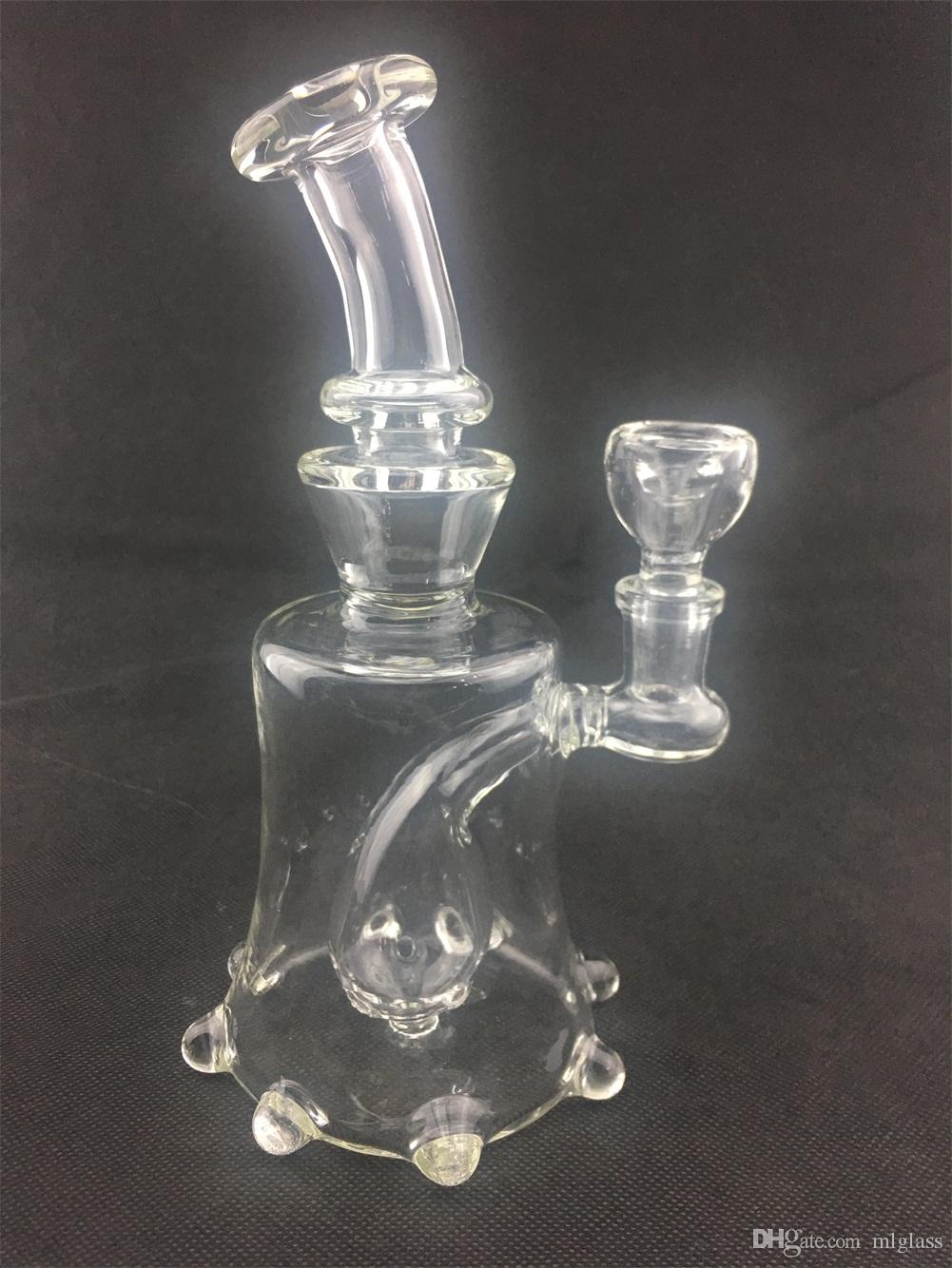

Transparent 8-inch smoking pipe, drill tower glass hookah, 14mm joint factory outlet, price concessions