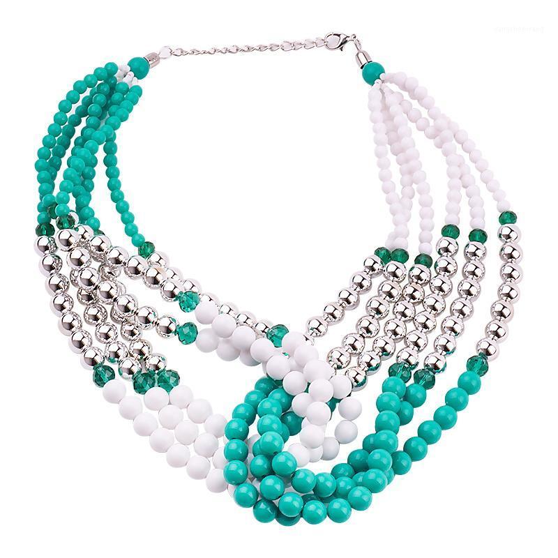 

GuanLong Multi Layer Round Resin Beads Strand Wrap Necklaces For Women 2021 Winner Sweater Accessories Jewelry Chains