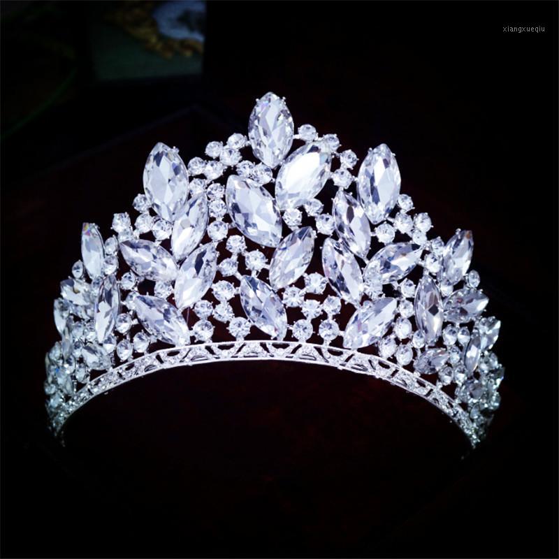 

Fashion Baroque Luxury Crystal Bridal Crown Tiaras Hair Jewelry Diadem For Women Bride Wedding Accessories Clips & Barrettes, Golden;silver
