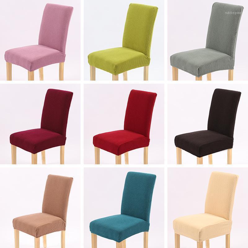

1/4/6 Pcs Spandex Elastic Chair Covers Dining Room Kitchen Solid Color Slipcover Case Stretch Office Cover