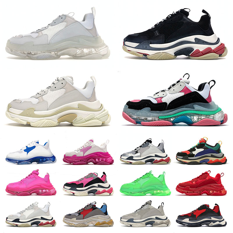 

2021 arrival men women balencaiga casual shoes trainers triple s paris 17 fw daddy shoe original platform sneakers crystal bottom vintage ol