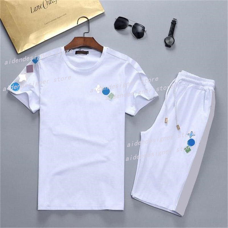 

Brand Mens Tracksuit Summer Male Sets Short Sleeve T Shirts Hip Hop Tops +Shorts Suit Sportswear Set Men Clothing Males Trend -3XL, Gray