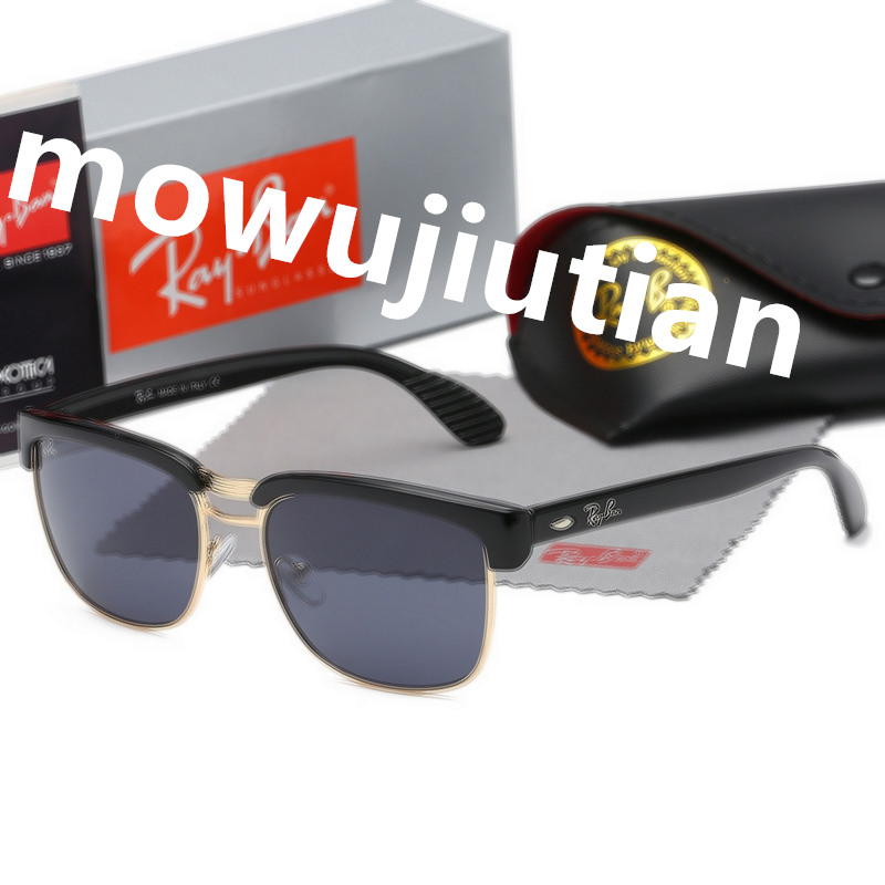 

2021 Designer Ray Men Women For Sunglasses Vintage Pilot Brand Band UV400 Protection Bans Ben wayfarer sun glasses with case L756, White;black