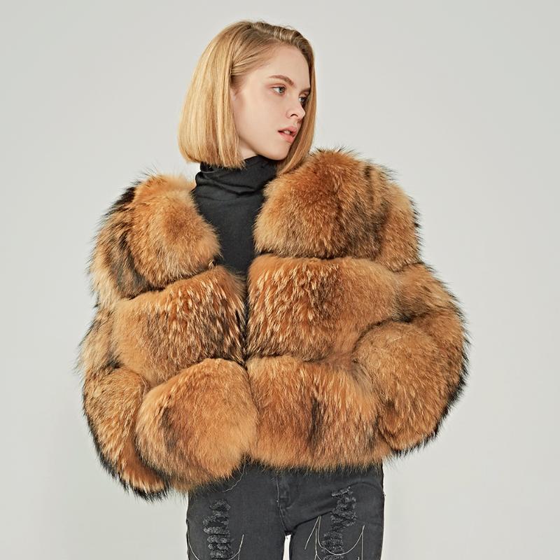 

Women's Fur & Faux Arrival Women Winter Real Raccoon Coats Fluffy Jackets Wholesale Coat, Black