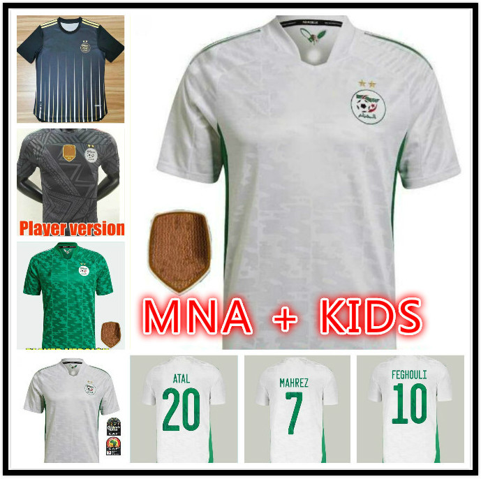 

2021 2022 Algeria Mahrez Two Star Soccer Jerseys 21 22 Atal MEN+KIDS SLIMANI BRAHIMI Home BENNACER Football Shirts Maillot de foot Uniforms, Player version