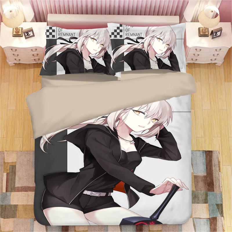 

Cartoon Anime Print Bedding Set Duvet Covers Pillowcases One Piece Comforter Sets Bedclothes Bed Linen 07