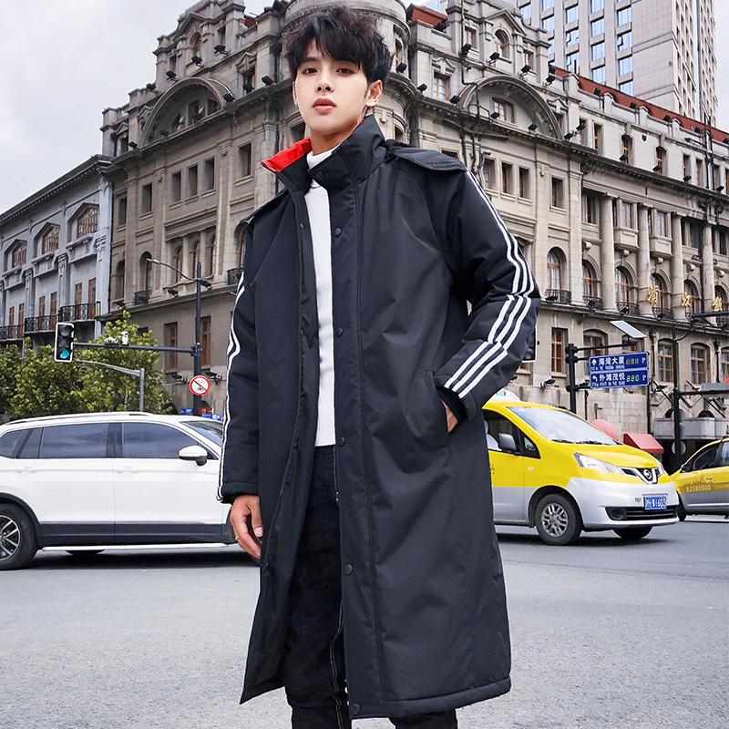 

Men's Down & Parkas Boutique Edition Hooded Men Long Winter Thickening Jacket Man Trench Coat Cotton-padded Clothes Can Come To Map Custom, Black