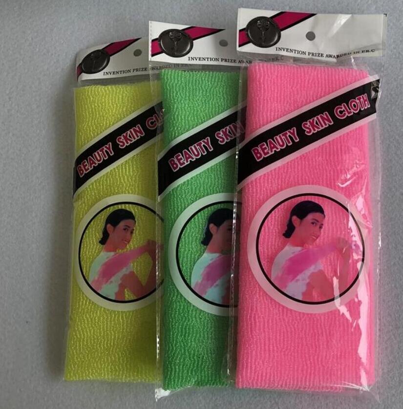 

Salux Nylon Japanese Exfoliating Beauty Skin Bath Shower Wash Cloth Towel Back Scrub Multi ju0387