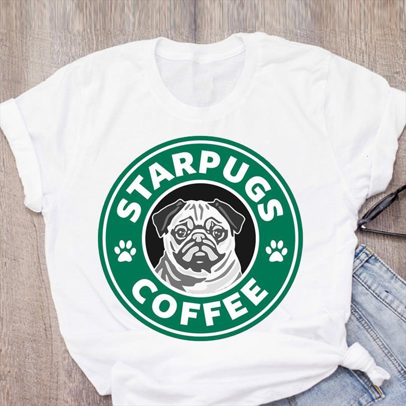 

and women cute dog mens t shirts coffee pet womens 90s printed cartoon short sleeve summer lady clothing tees, White;black