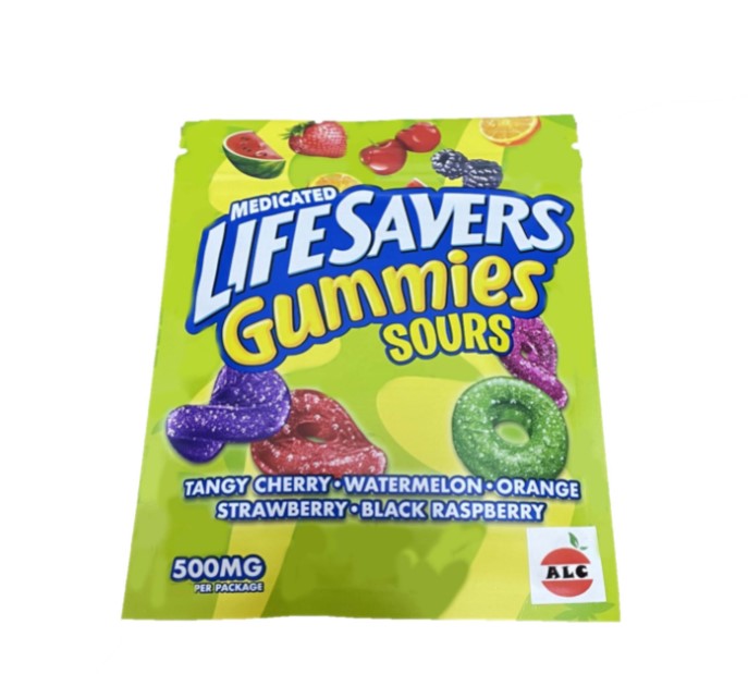 

lifesavers gummies sours Packaging Bags 500MG sour punch bites Zip Lock Edibles Retail Candy Gummy Bag Dry Flower SmellProof Mylar edible