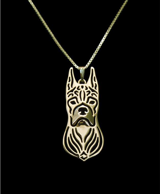 

Pendant Necklaces Drop -(cropped Ears)Boxer Dog Necklace