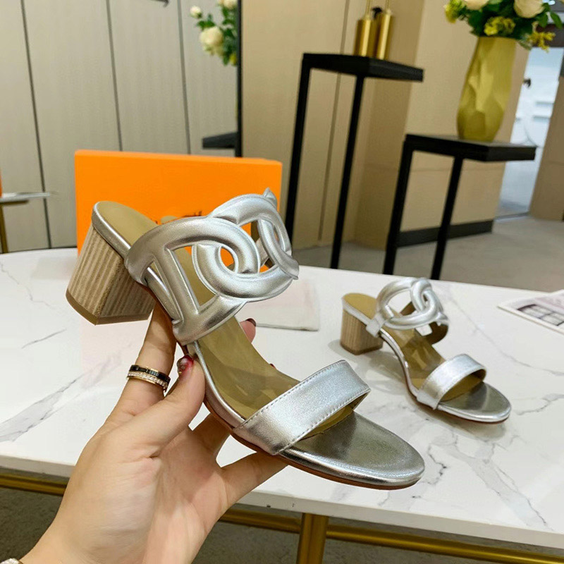 

2021 Summer Women Slipper Genuine Leather Chunky Heels High Quality Brand Tina Goes Mad Outdoor Beach Slides Round Toe Sexy Ladies, Red
