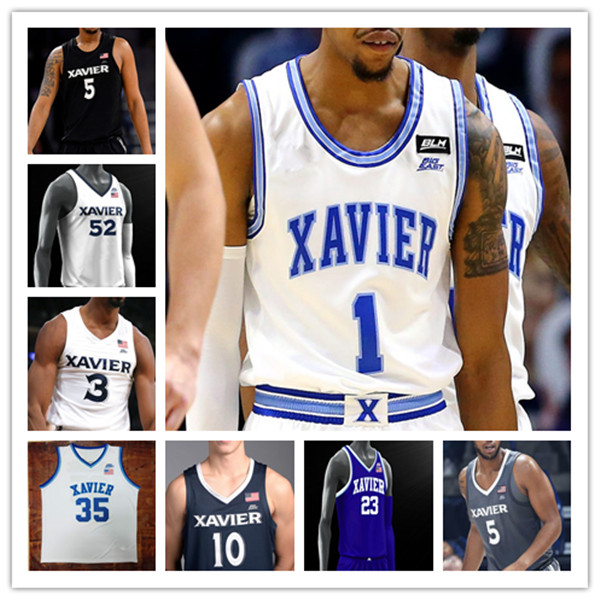 

Custom Ncaa Xavier College Basketball Jerseys Paul Scruggs Nate Johnson Colby Jones Jack Nunge Adam Kunkel Dwon Odom Jerome Hunter Dieonte Miles West Crawford 4XL, Man blue