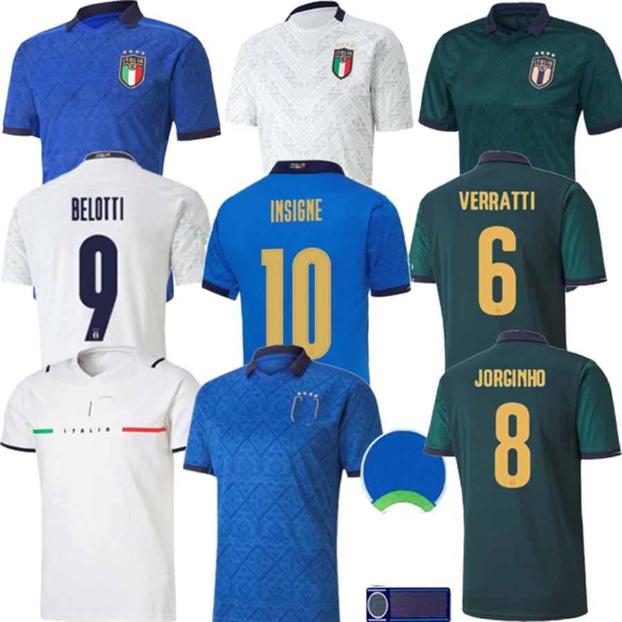 

ITALY soccer Jersey 2021 BARELLA SENSI INSIGNE 20 21 European Cup Renaissance CHIELLINI BERNARDESCHI football shirts men kit uniforms, Black;yellow