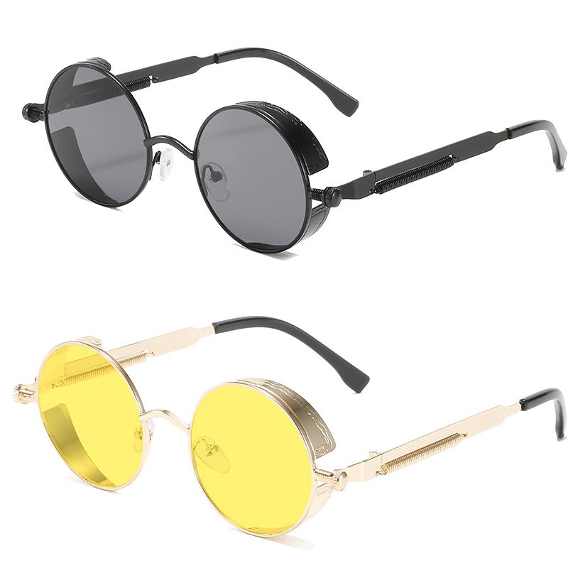 

Sunglasses Classic Gothic Steampunk Designer High Quality Men And Women Retro Round Metal Frame UV400