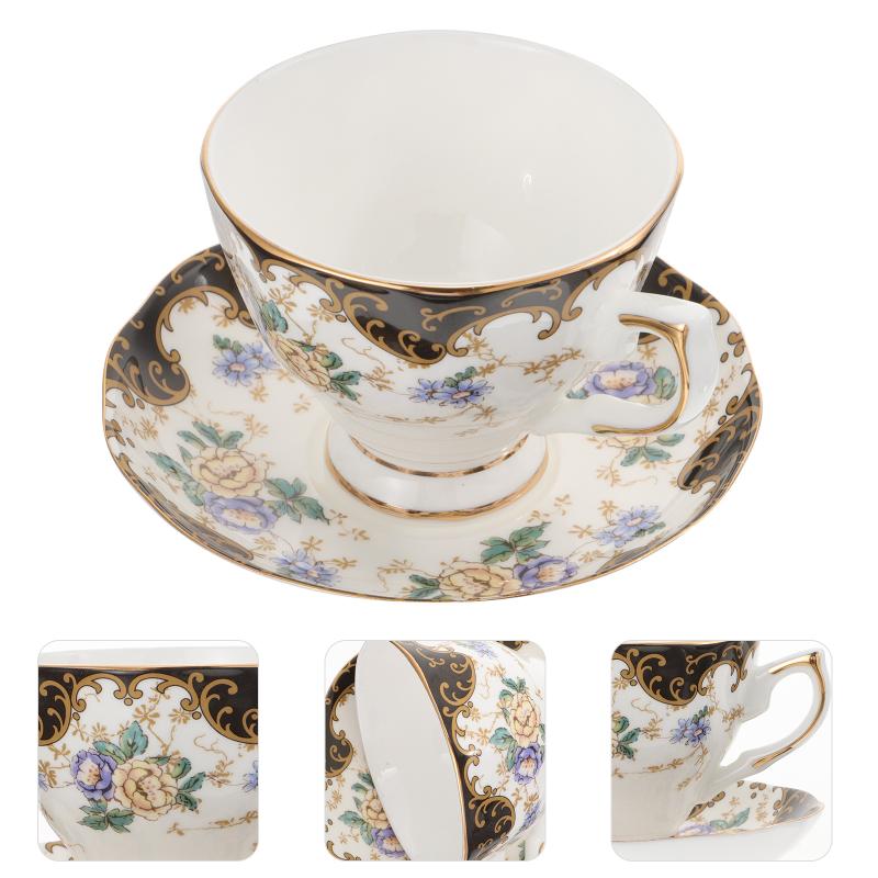 

Cups & Saucers 1 Set Exquisite Saucer Cup European Style Tea Coffee Ceramic Tray