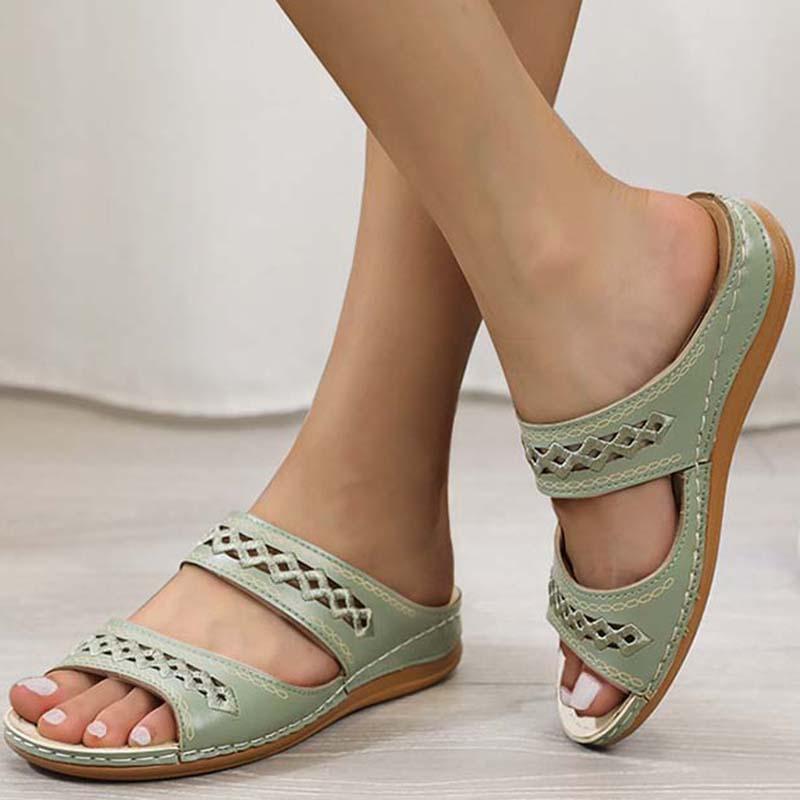 

Flat Women Sandals Shoes Retro Beach Ladies Women's Woman Flip Flops Fashion Gladiator For, Black