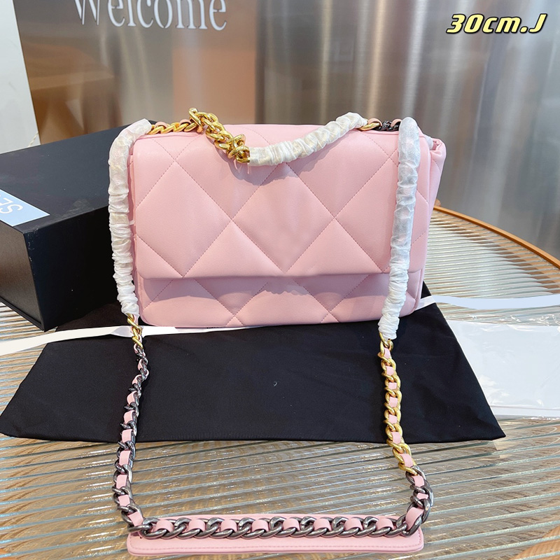 

19 Series Jumbo Lambskin Bags Serial Number Cross Body Shoulder Purse Large Capacity With Gold Metal Hardware 8 Colors Choose Designer Handbags 30CM, Box
