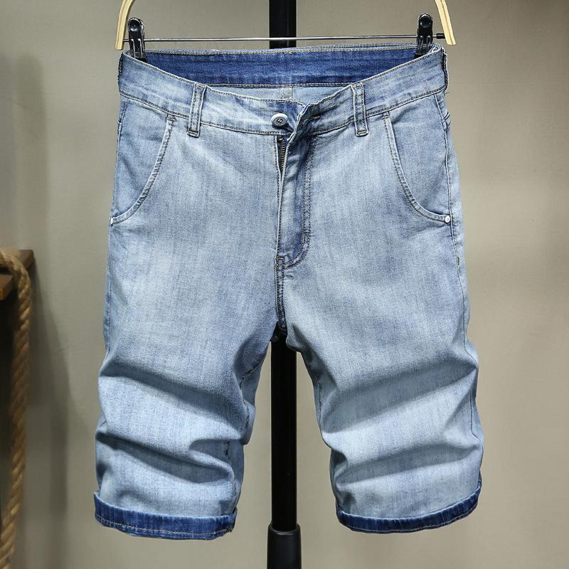 

Plus Zise 6XL 7XL Men's Embroidered Thin Short Jeans 2021 Summer Fashion Casual Stretch Cotton Denim Shorts 46 Male Brand, 605