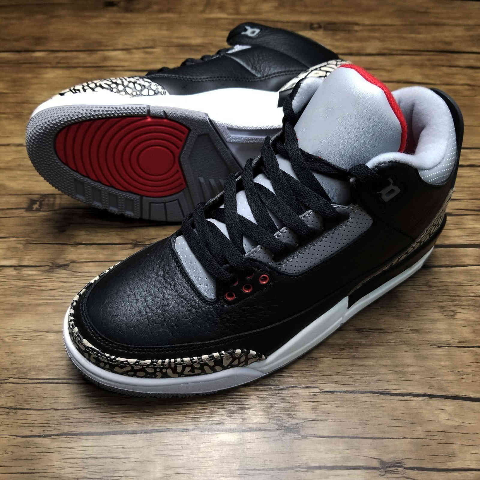 

Top Quality Jumpman 3 3S Black Cement Basketball Shoes Running Trainers Fashion Designer Sneakers With Box