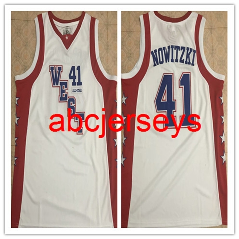 

#41 Dirk Nowitzki 2004 All Star West White Basketball Jersey Stitched Custom Any Number Name jerseys Ncaa XS-6XL