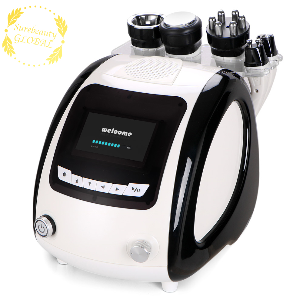 High Quality 5 In 1 Black 40K Cavitation Ultrasonic LED Face Multi-Functional Beauty Equipment Lifting Strong Vacuum Slimming Cellulite Removal Mach