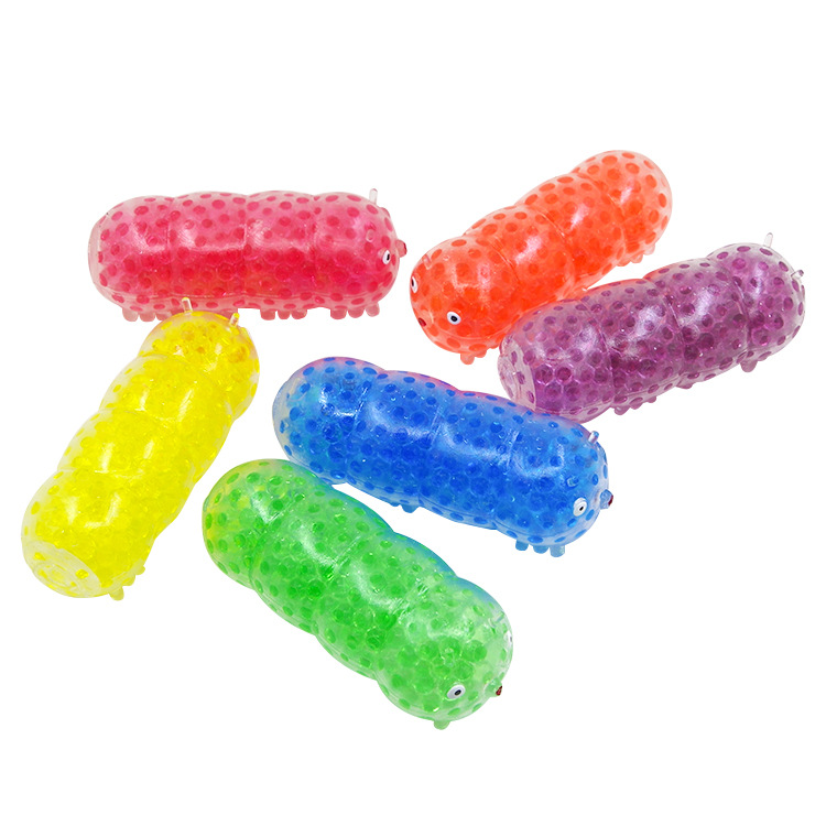 Squishy Caterpillar Fidget Toy Water Beads Squish Ball Anti Stress Venting Balls Funny Squeeze Toys Stress Relief Decompression Toys Anxiety Reli-image-737399122