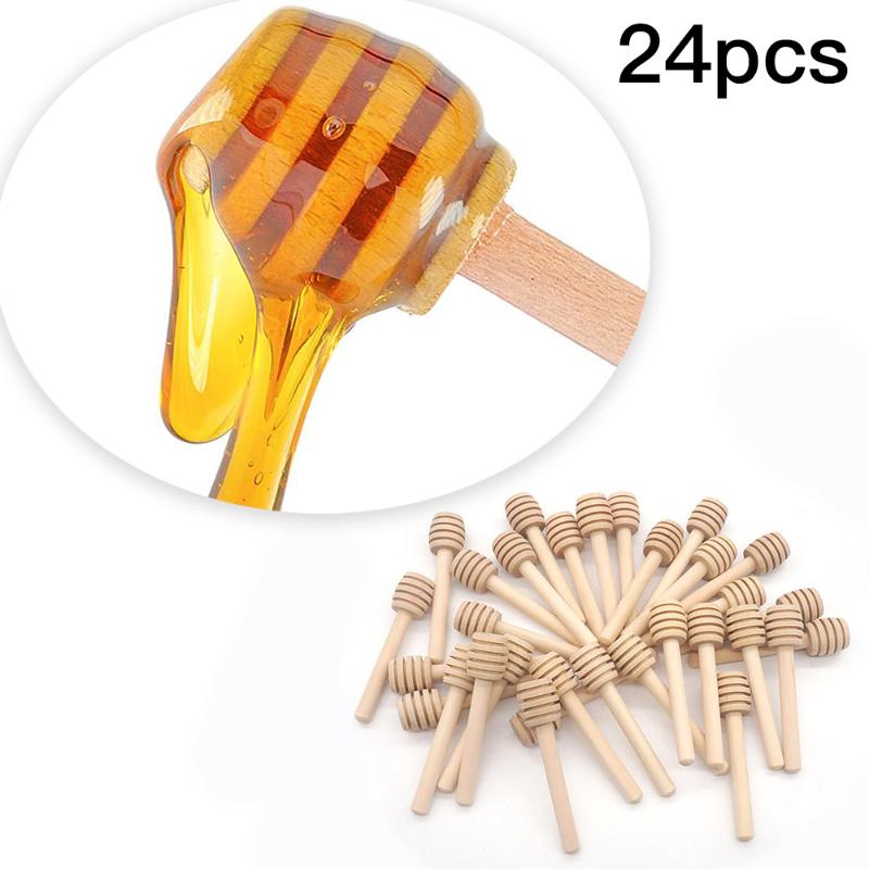 

Pcs/Lot 8cmPractical Long Handle Wood Honey Stir Bar Mixing Stick Jar Spoon Supplies For Coffee Milk Kitchen Tool Spoons