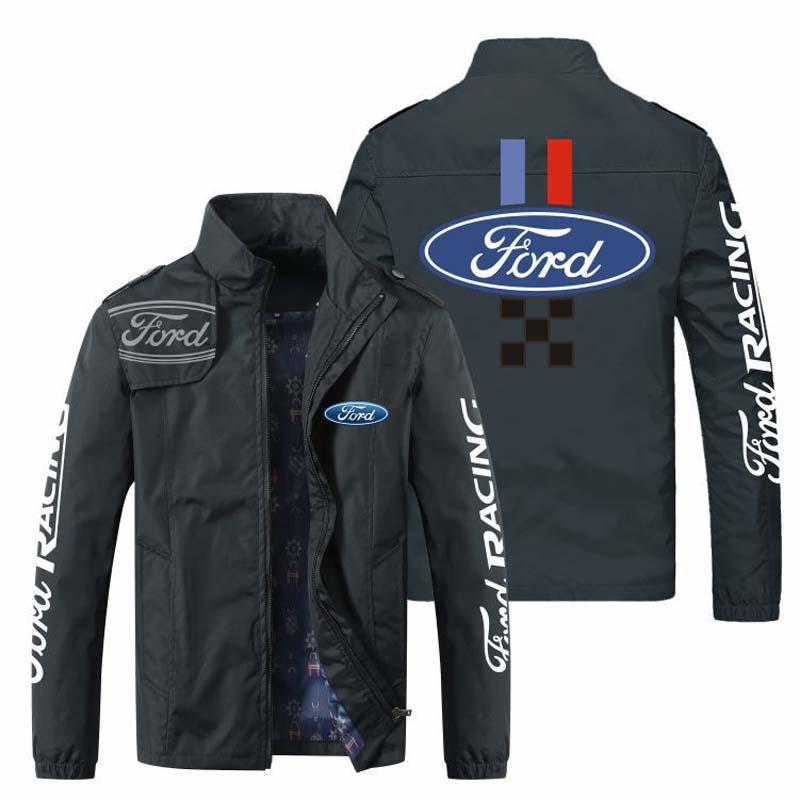 

Men's Jackets Men Brand Clothing For Ford Logo Spring Autumn Stand Collar Casual Sweatshirt Thin Long Sleeve Zipper Cardigan Jacket, Black;brown