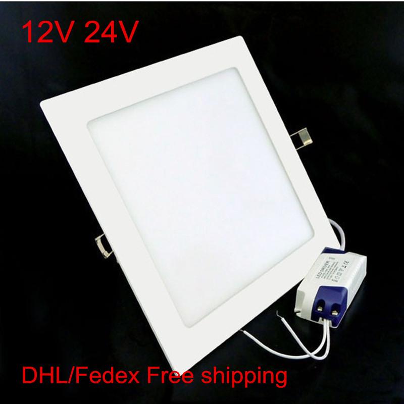 

10Pcs 3w 4w 6w 9w 12w 15w 25W Square LED Panel Light Recessed Kitchen Bathroom Ceiling Lamp 12V 24V Downlight + Driver Lights