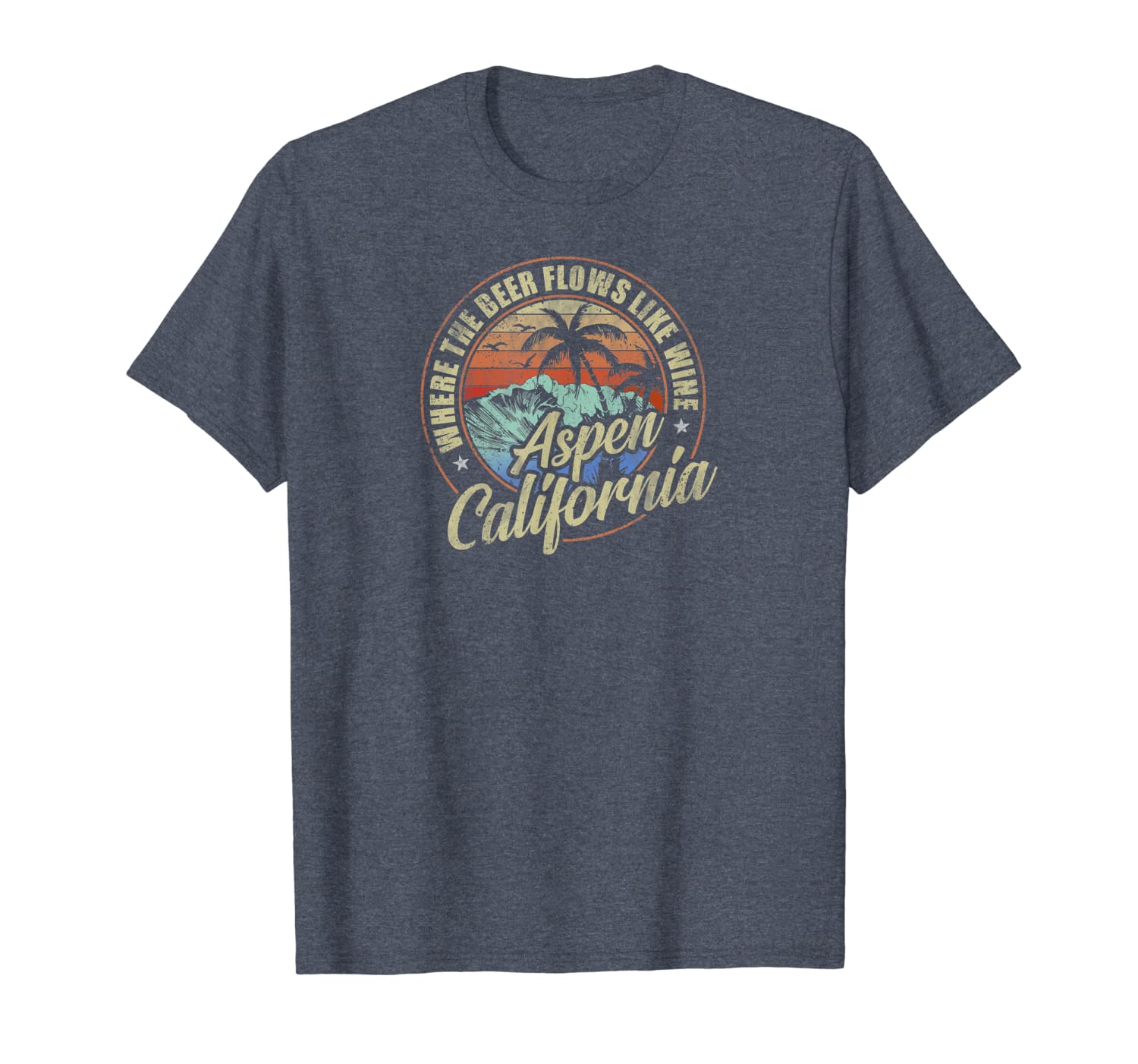 

aspen california where the beer flows like wine t-shirt, White;black