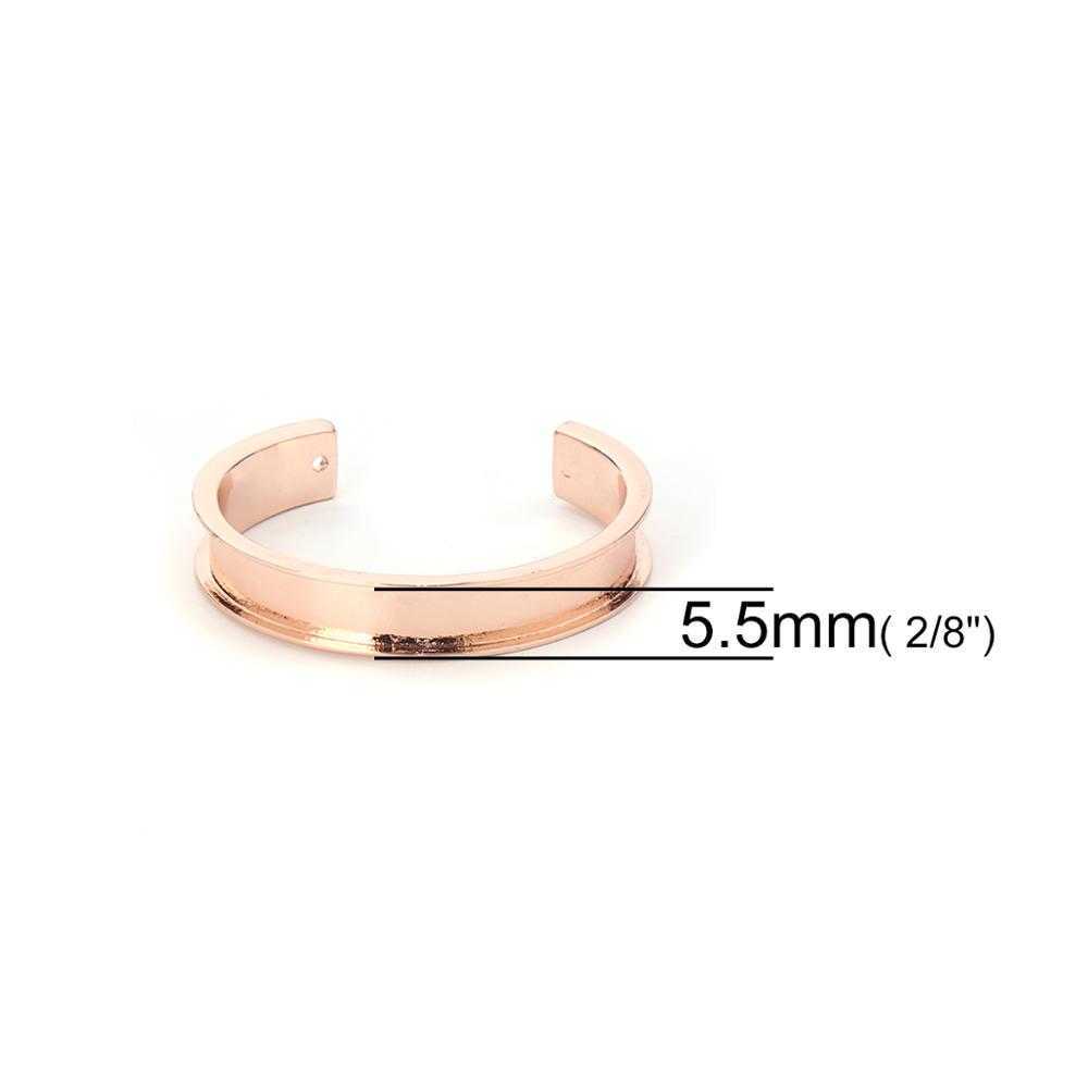 

Doreen Box Zinc Alloy Open Cuff Bangles Metal Diy Fashion Bracelets Cabochon Settings (fits 5.5mm/10mm) 17cm(6 6/8") Long,1piece Q0722