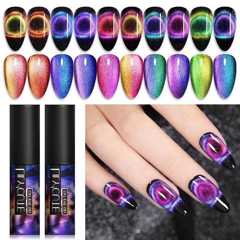 LILYCUTE 9D Cat Eye Gel Nail Polish Chameleon Magnetic UV Gel Polish sparkly Sky Soak Off UV Magnetic Nail Art Varnish 5ml-image-691862685