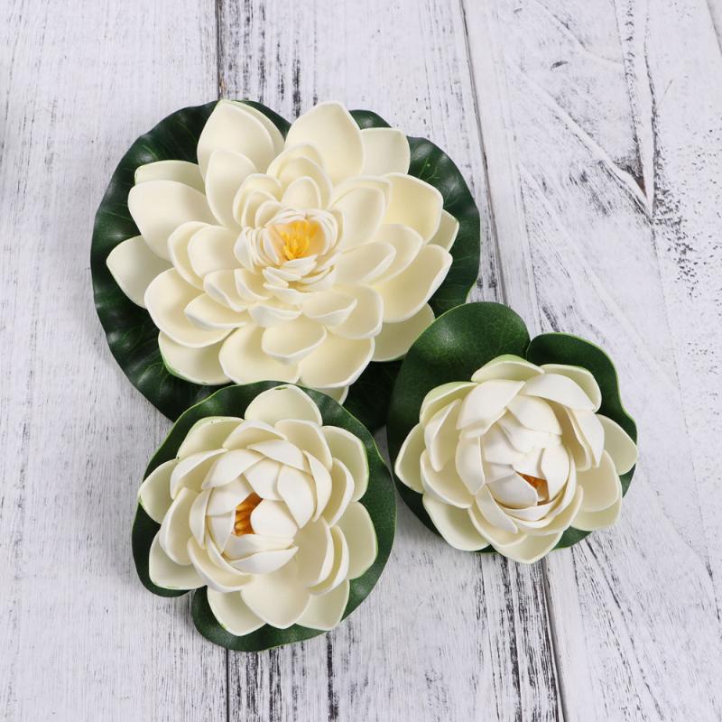 

Decorative Flowers & Wreaths 6pcs Artificial Pond Plants Lotus Lilies (White)