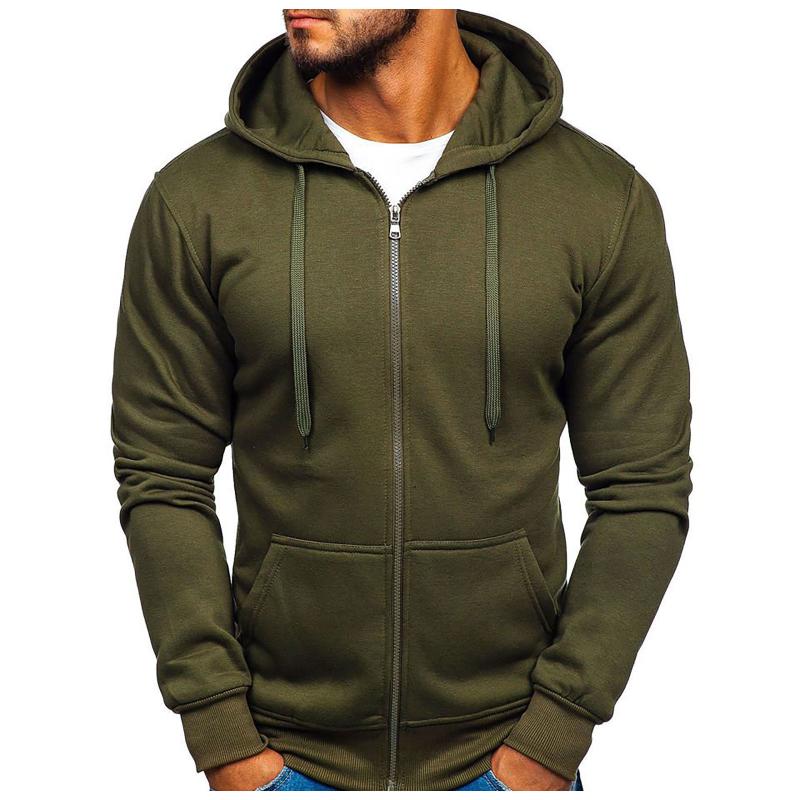 

Men's Jackets Winter Casual Men Solid Sweatshirt Zipper Fashion Sports Hooded Coats Mens Long Sleeve Drawstring, Black;brown