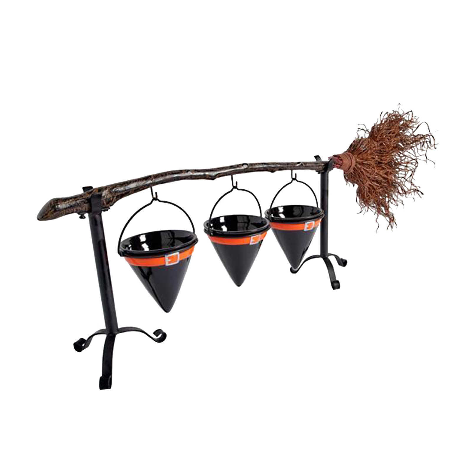 

Broomstick Snack Bowl Stand Witch Hands Halloween Pumpkin Party Creative Basket#W4 Y0901