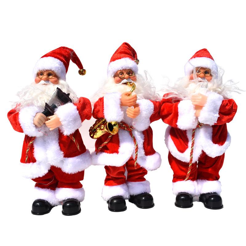 

Christmas Decorations Electric Gifts Dancing And Singing Children's Toy Blowing Saxophone Playing Guitar Music Santa Claus Decoration #N
