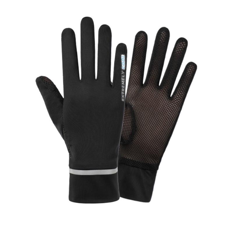 

Five Fingers Gloves Driving Anti-UV Silk Thin Mesh Breathable Can Be Opened Fingertip Women Summer Sunscreen